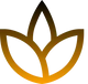 Gradient logo of a stylized leaf design with yellow and black colouring on a transparent background
