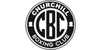 Logo of Churchill Boxing Club on a black background