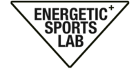Logo of Energetic Sports Lab with a black triangle and white text.
