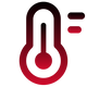 Logo with a red and black design on a white background